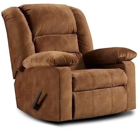 Casual Recliner with Pillow Arms